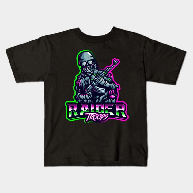 Raider Troops Esports Team Kids T-Shirt by Ockoaries